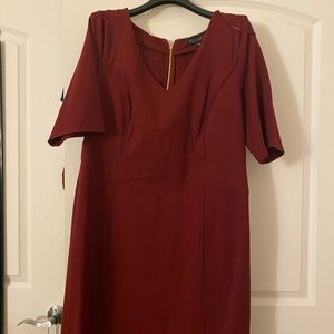 Eloquii dark red work dress